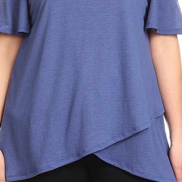 Plus size denim cold shoulder - Picture 2 of 2